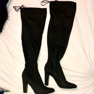 4"Knee High Black Suede Boots  | SHIPS NEXT DAY 🎉